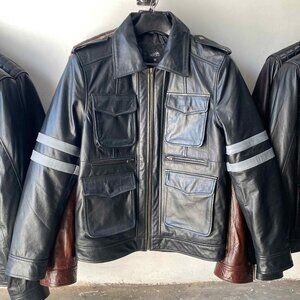 Resident Evil 6 Inspired Men Black Leather Jacket - Leon Kennedy Outerwear
